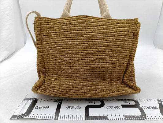 MARNI Raffia x Canvas 2-Way Tote Shoulder Bag
