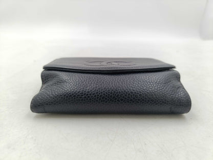 CHANEL Caviar Skin Tri-fold Wallet