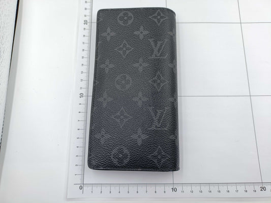LOUIS VUITTON Monogram Eclipse Portefeuille Brazza Wallet