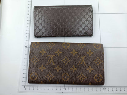 LOUIS VUITTON Monogram/Gucci Long Wallet Set 