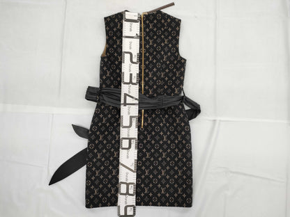 LOUIS VUITTON Monogram Wool Dress with Belt