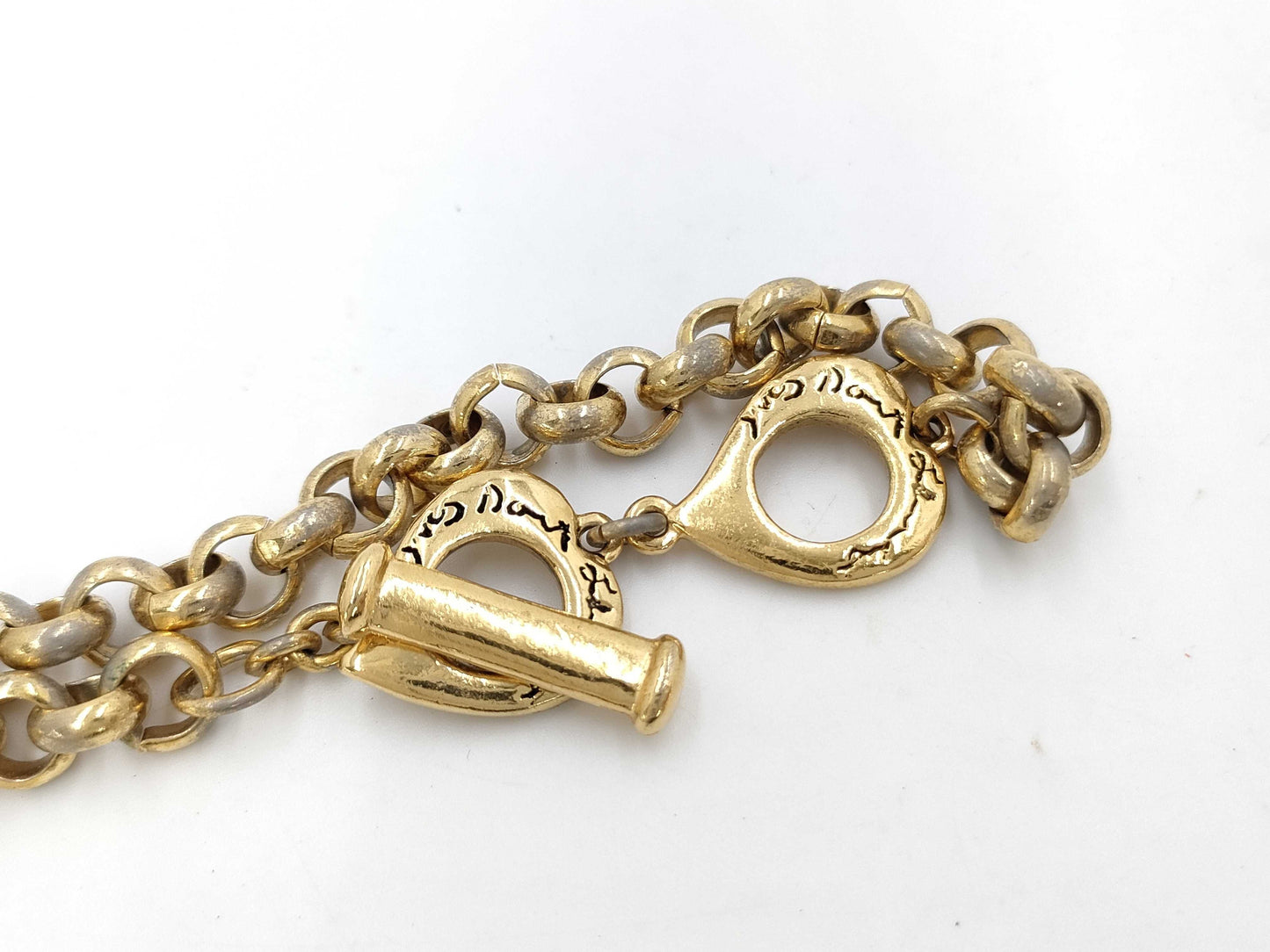 Yves Saint Laurent Stone Gold Chain Necklace