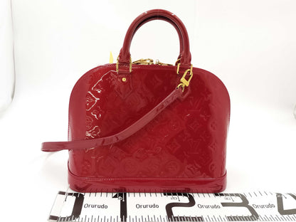 LOUIS VUITTON Vernis M90096 Alma PM Pomme d'Amour Handbag