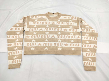 Miu Miu logo knit sweater top