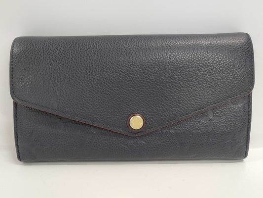 LOUIS VUITTON Monogram Empreinte Portefeuille Sarah Navy CA2138 Wallet