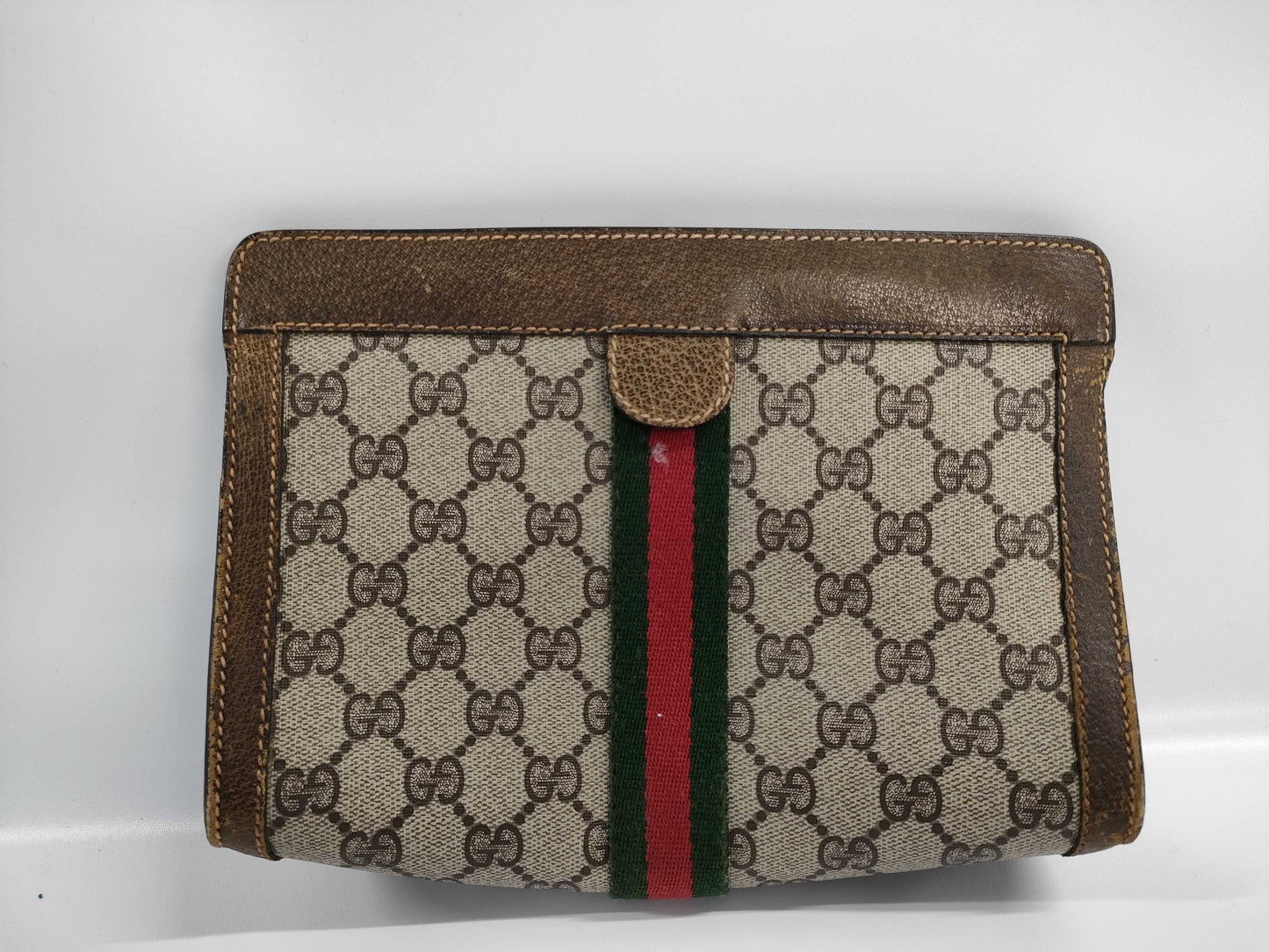 GUCCI GG Supreme 67 014 2125 Sherry Line Brown Pouch