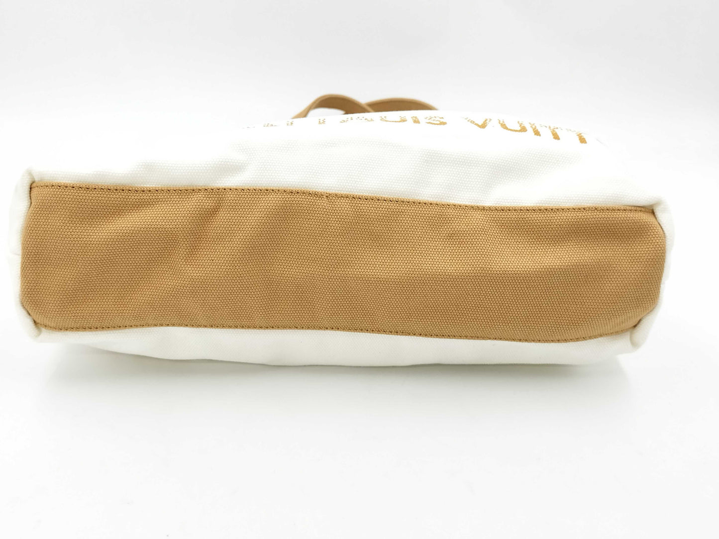 LOUIS VUITTON White Canvas Tote Bag, Fondation Museum Limited Edition