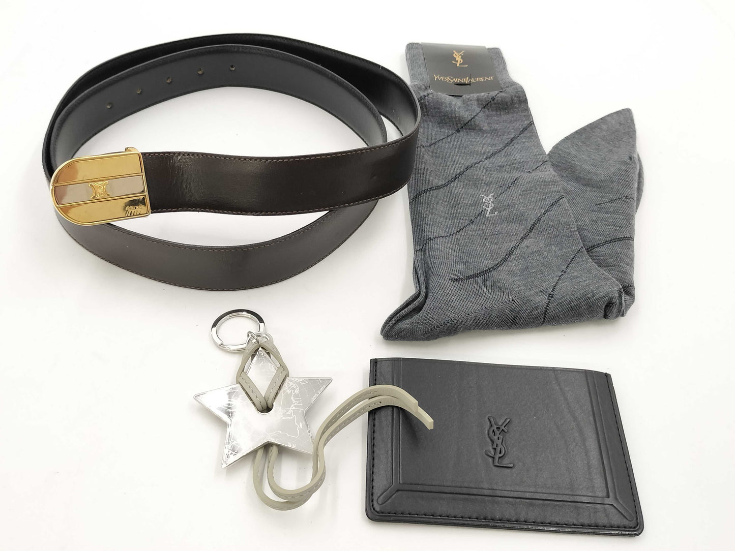 CELINE, Dior, Yves Saint Laurent Belt, Card Case, Socks, Charm, 4-Piece Key Case/Key Holder