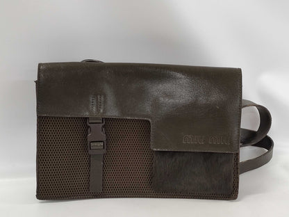 Miu Miu Mesh x Harako Shoulder Bag Khaki Shoulder Bag