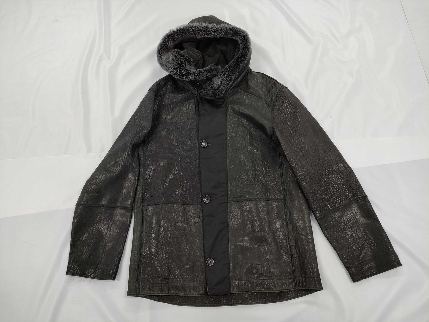 LOUIS VUITTON Fur Leather Coat Jacket