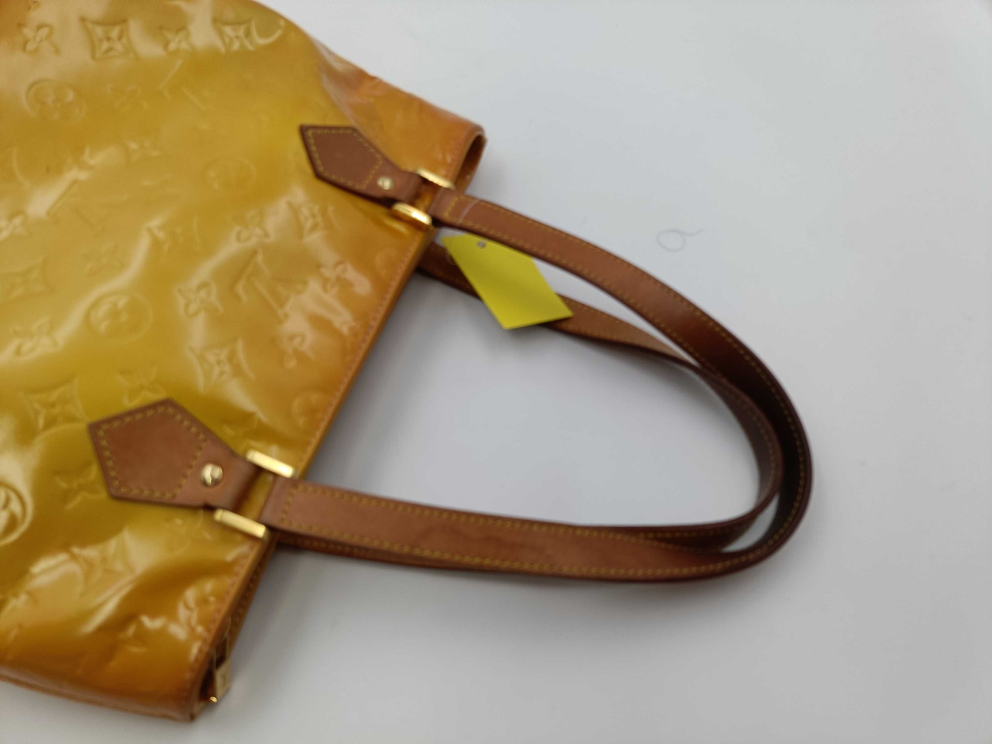 LOUIS VUITTON Vernis Houston Yellow Tote Bag