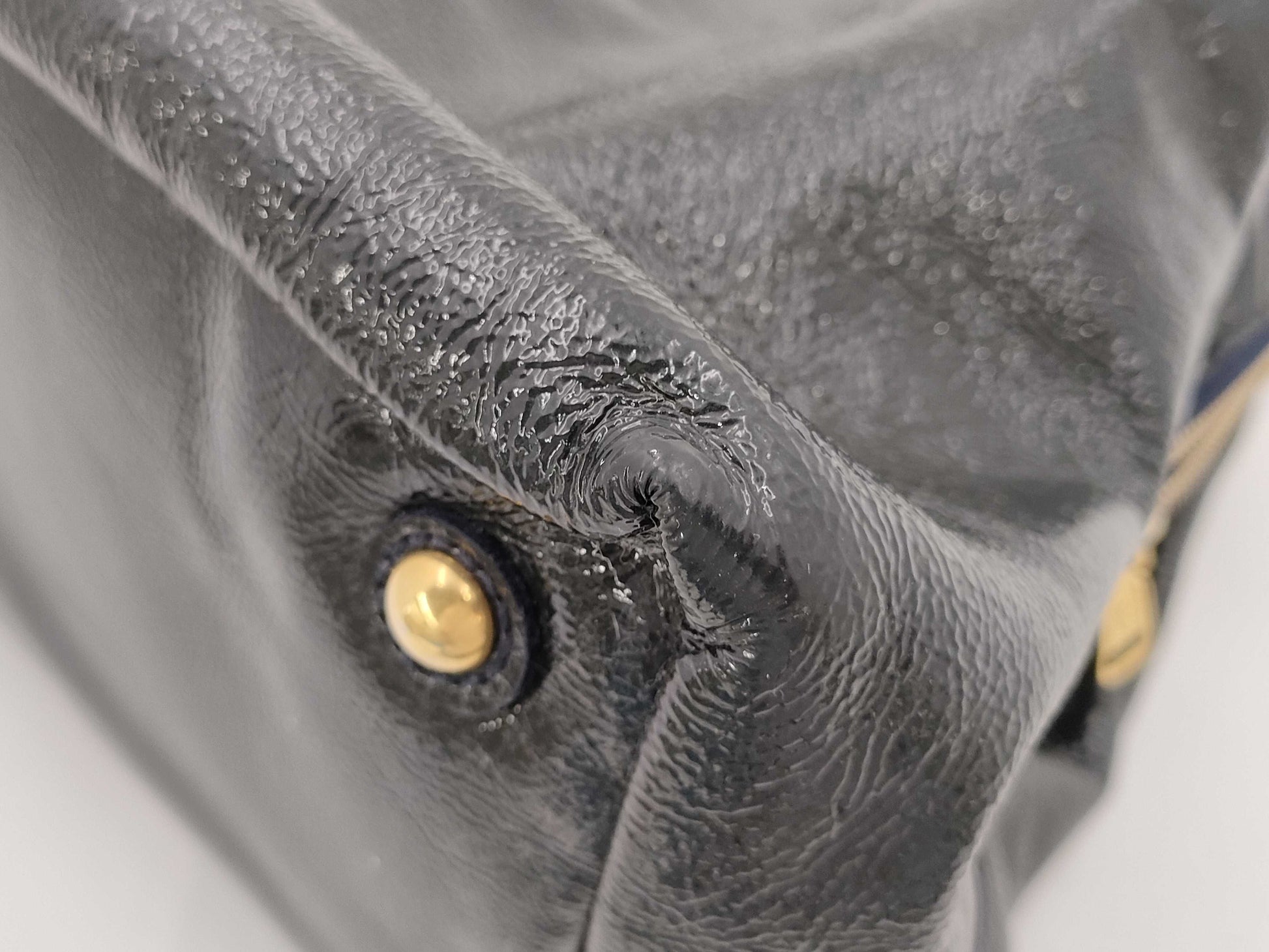 Yves Saint Laurent Y-Line Patent Leather Boston Handbag