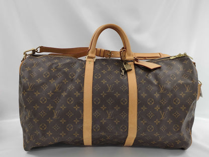LOUIS VUITTON Monogram Keepall 55 Bandouliere Boston Bag