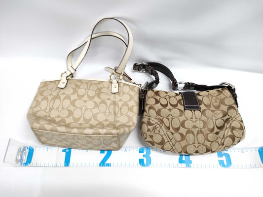 COACH Signature Tote Bag Set with Shoulder Bag