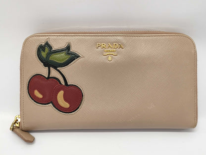 PRADA Saffiano Cherry Long Wallet