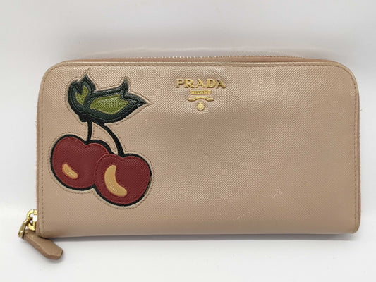 PRADA Saffiano Cherry Long Wallet