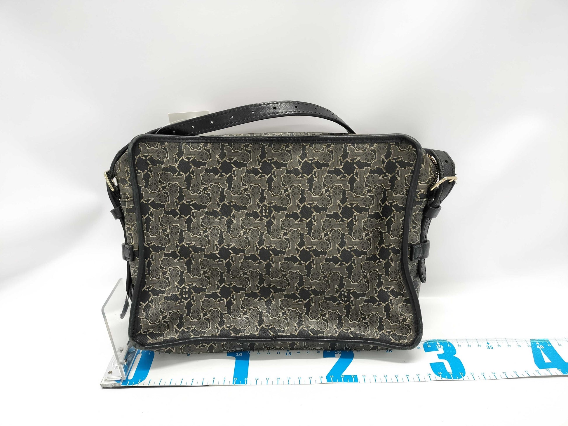 CELINE Horse and Carriage Print Shoulder Bag