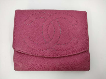 CHANEL Caviar Leather Double Hook Wallet