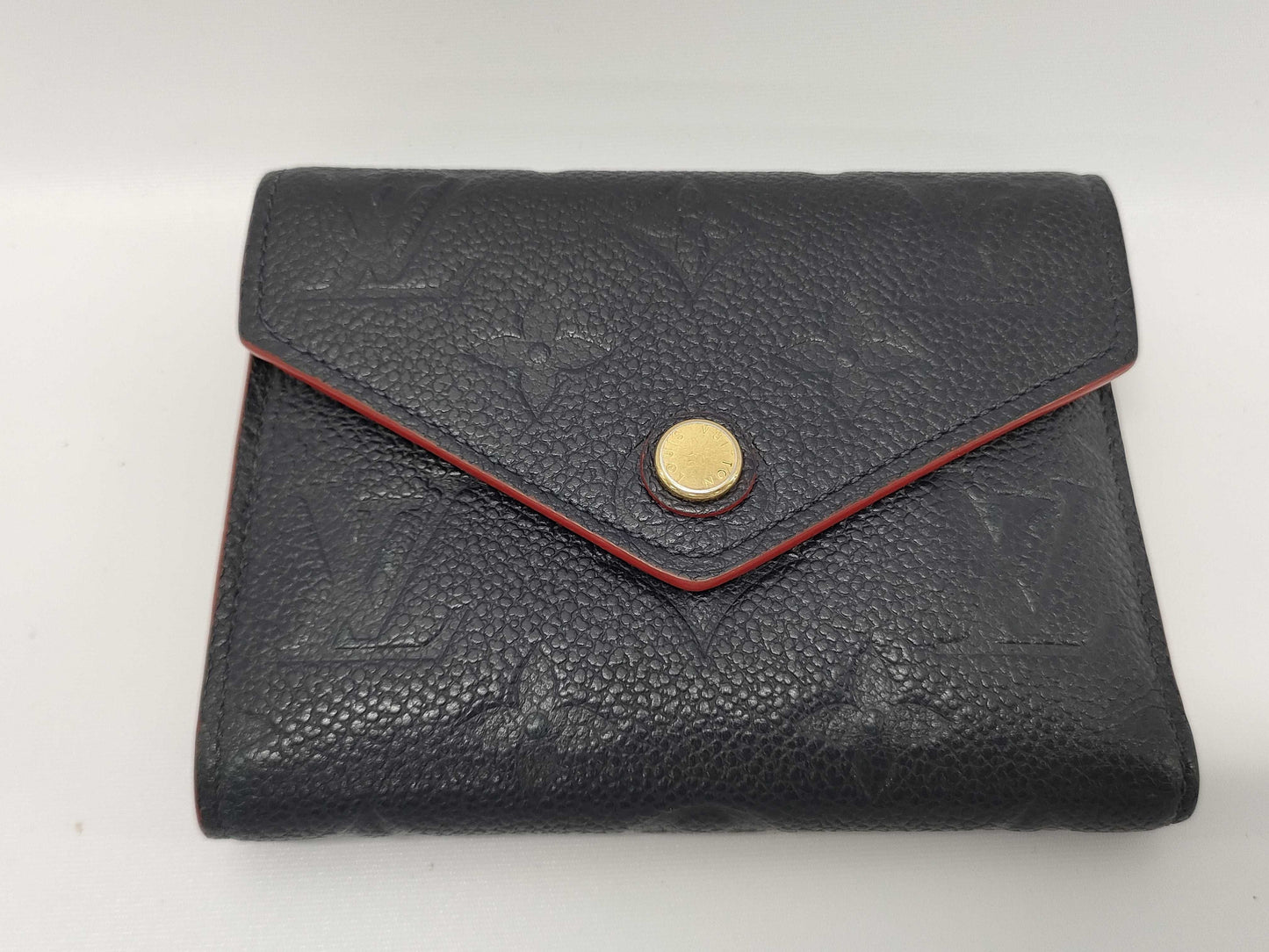 LOUIS VUITTON Monogram Empreinte M58880 Victorine Navy Wallet