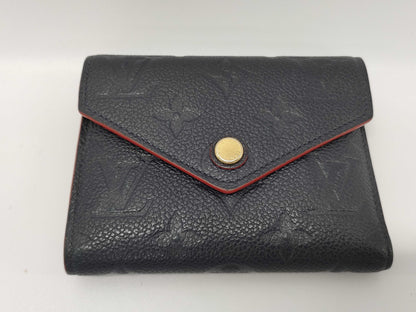 LOUIS VUITTON Monogram Empreinte M58880 Victorine Navy Wallet