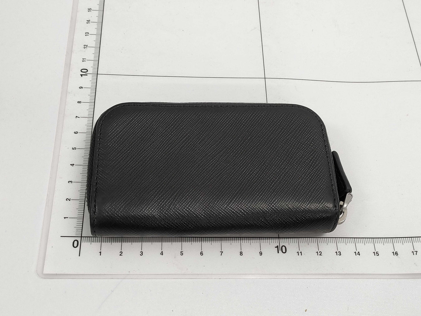 PRADA Saffiano/Round Zip/Key Case Key Case/Key Holder