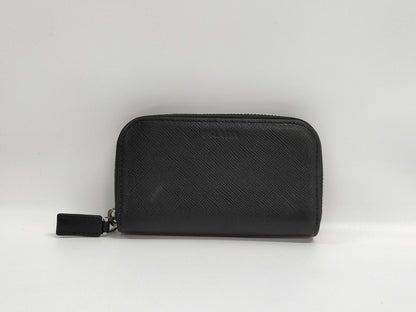 PRADA Saffiano/Round Zip/Key Case Key Case/Key Holder