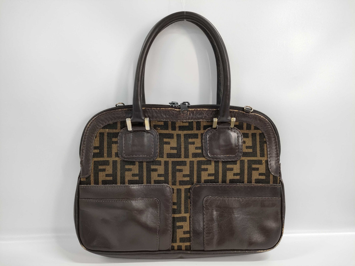 FENDI Zucca pattern leather handbag