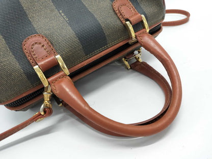FENDI Pecan Print Mini Boston Handbag