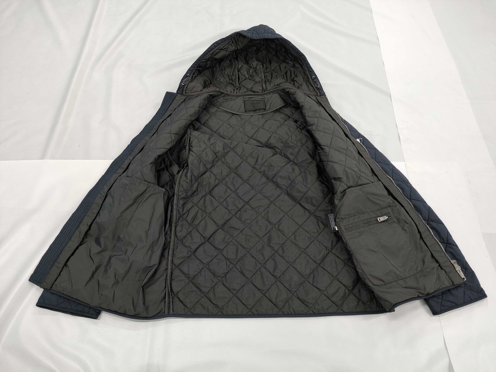 PRADA Plate Down Jacket in Navy