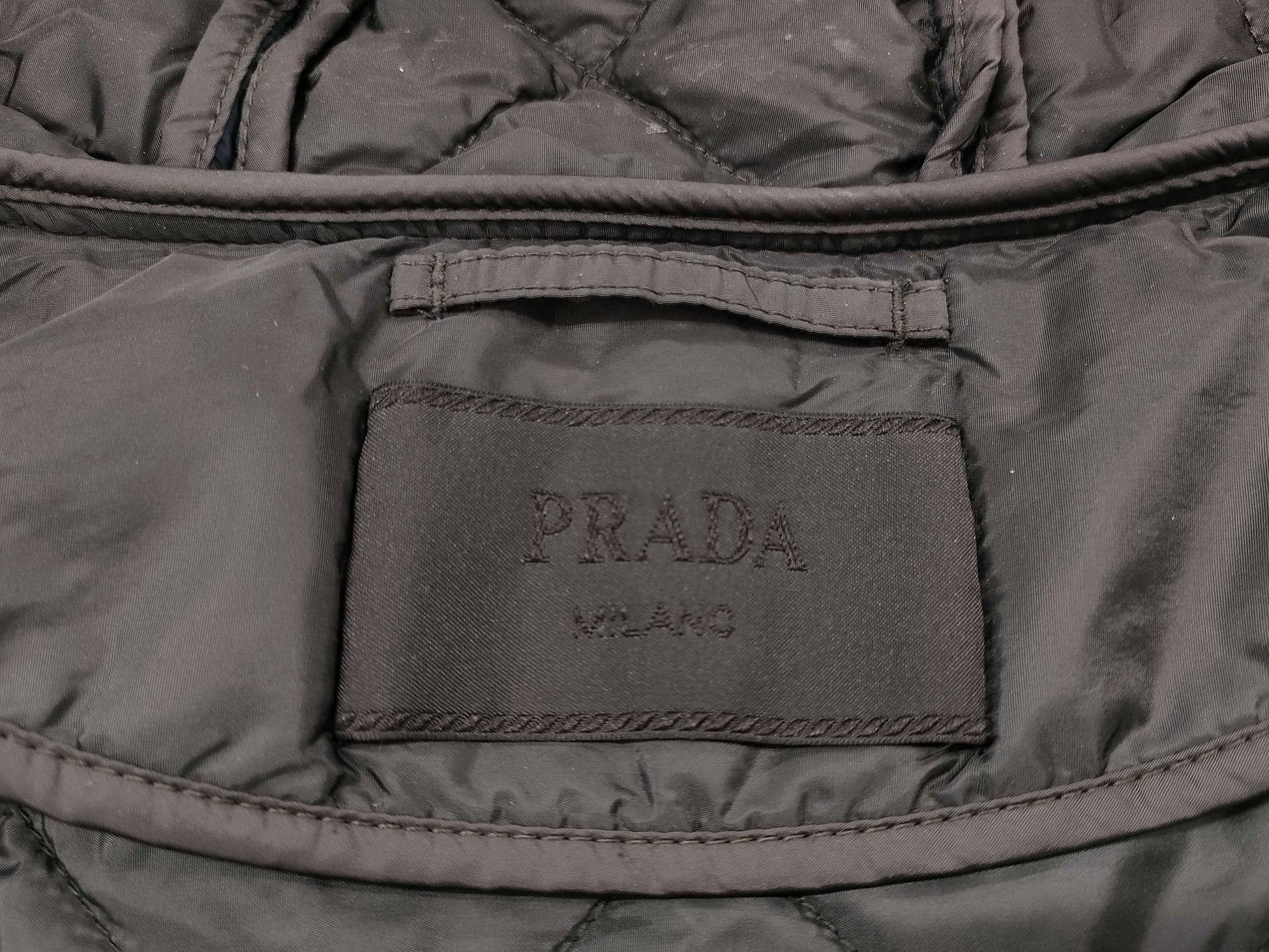PRADA Plate Down Jacket in Navy