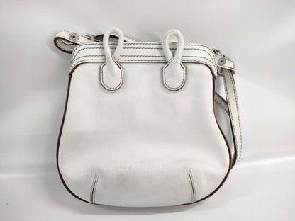 LOEWE Leather Shoulder Bag White Shoulder Bag