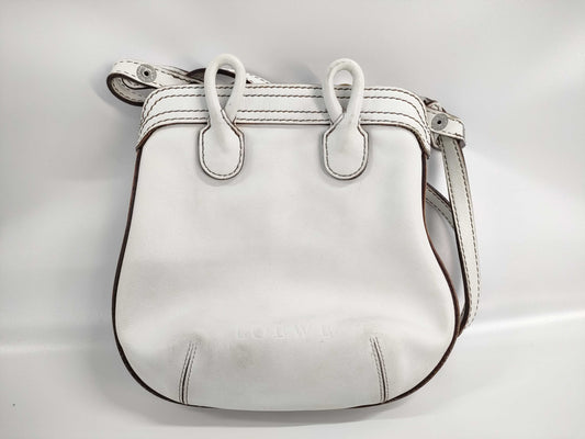LOEWE Leather Shoulder Bag White Shoulder Bag