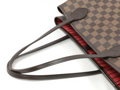 LOUIS VUITTON Damier N51105 Neverfull MM Tote Bag with Pouch