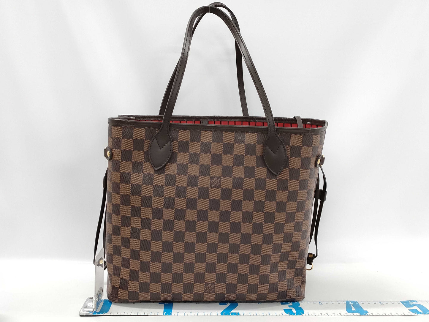LOUIS VUITTON Damier N51105 Neverfull MM Tote Bag with Pouch