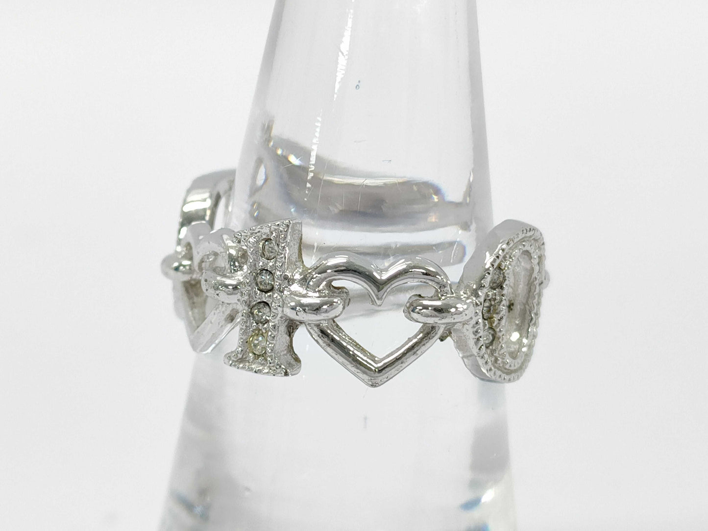 Dior Rhinestone Logo Ring