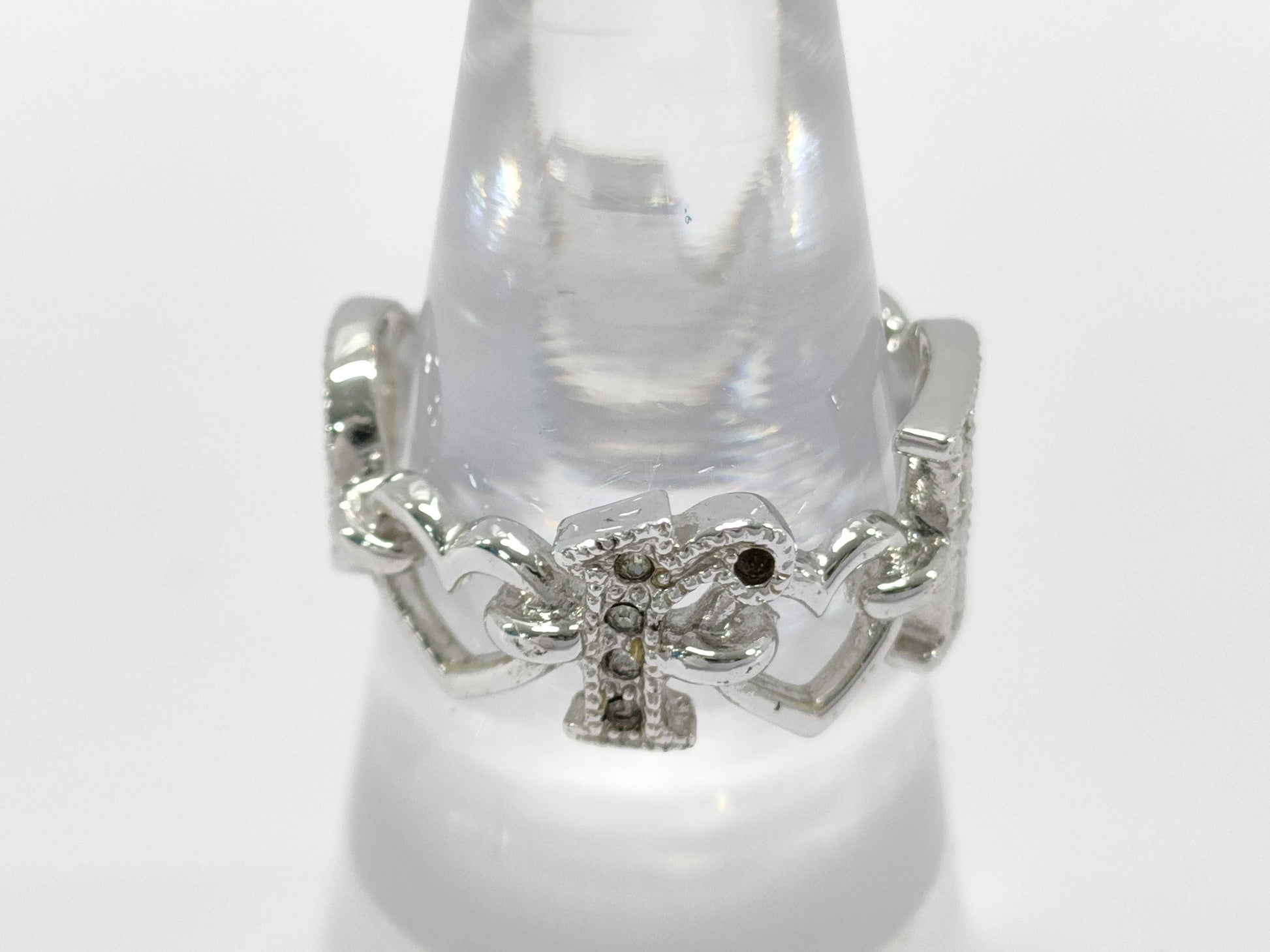 Dior Rhinestone Logo Ring