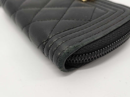 CHANEL Lambskin Boy Chanel Coin Case