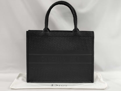 Dior Leather So Black Oblique x Logo Tote Bag
