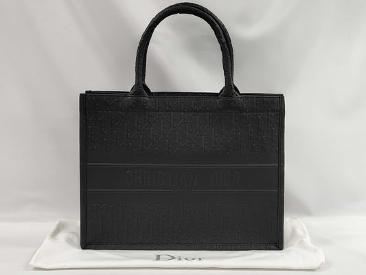 Dior Leather So Black Oblique x Logo Tote Bag