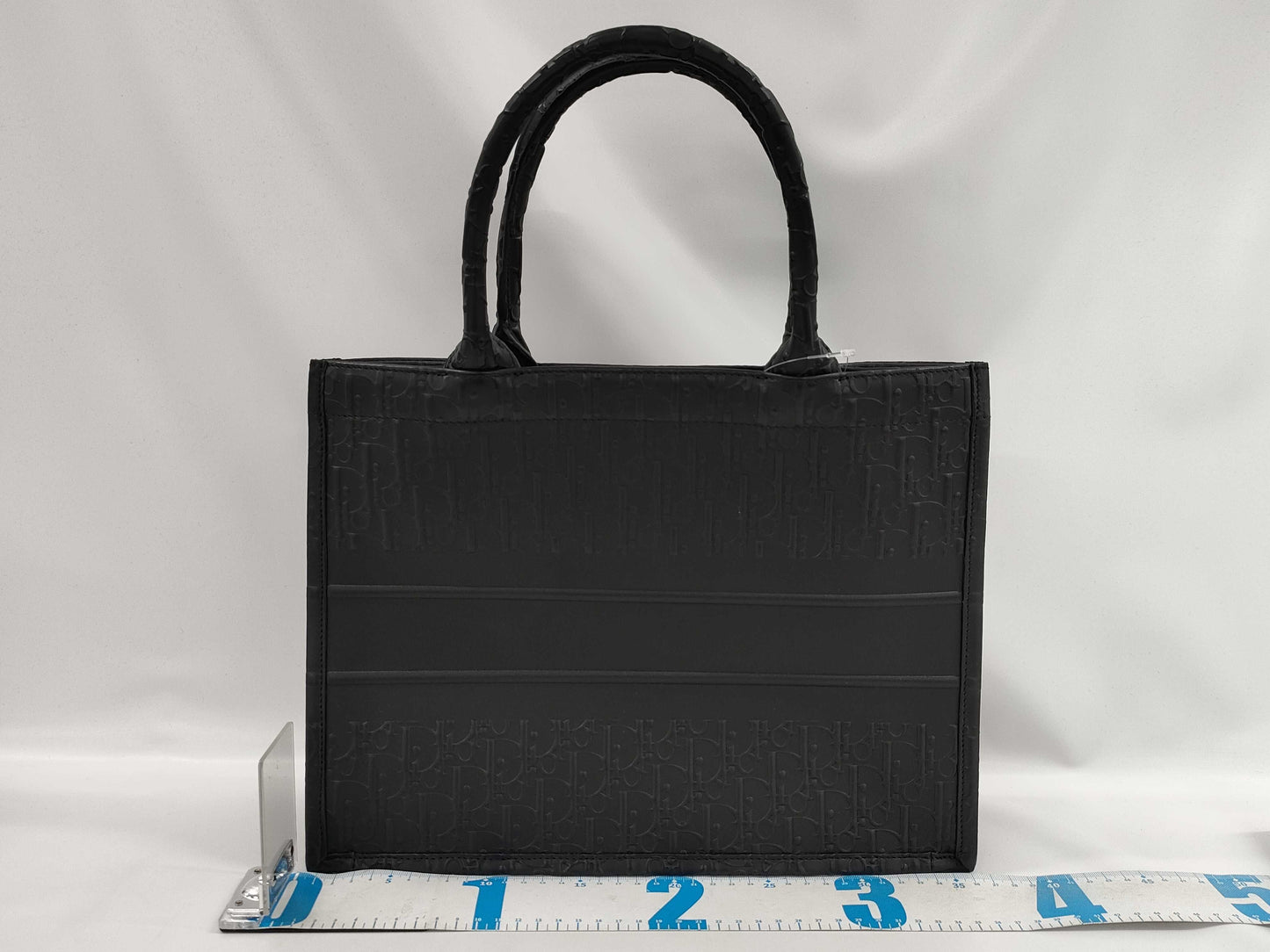 Dior Leather So Black Oblique x Logo Tote Bag