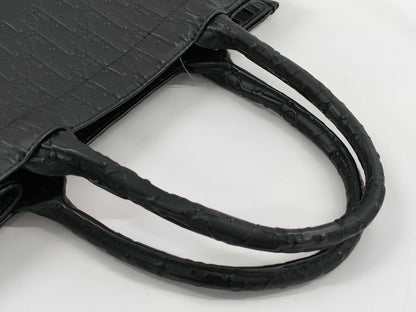 Dior Leather So Black Oblique x Logo Tote Bag