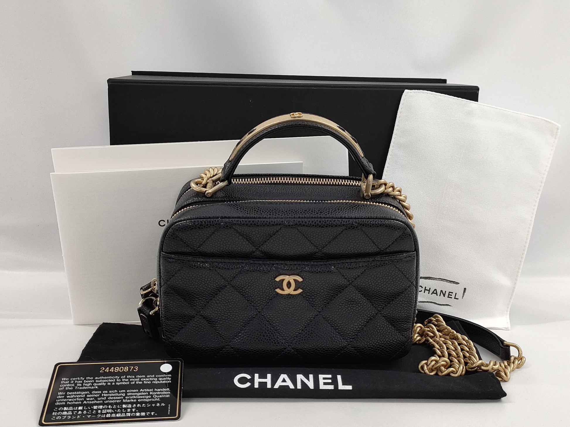 CHANEL Caviar Skin Vanity Chain Shoulder Bag