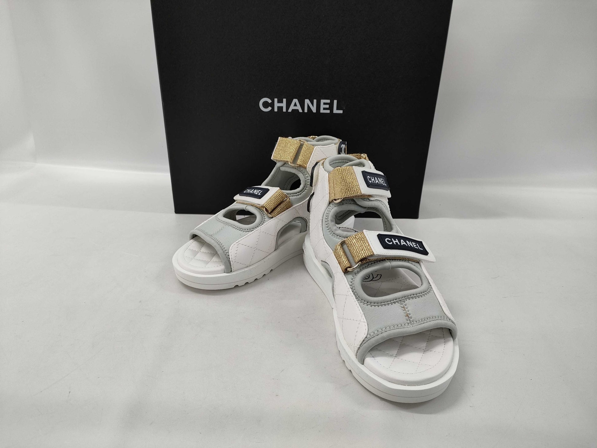 CHANEL logo sports sandals