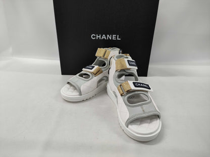 CHANEL logo sports sandals