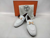HERMES Moccasin White Pumps