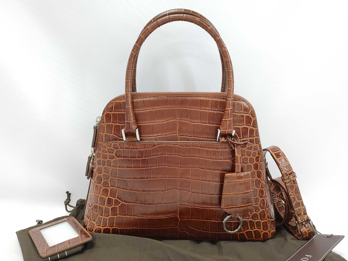 FOXEY Crocodile Embossed Handbag