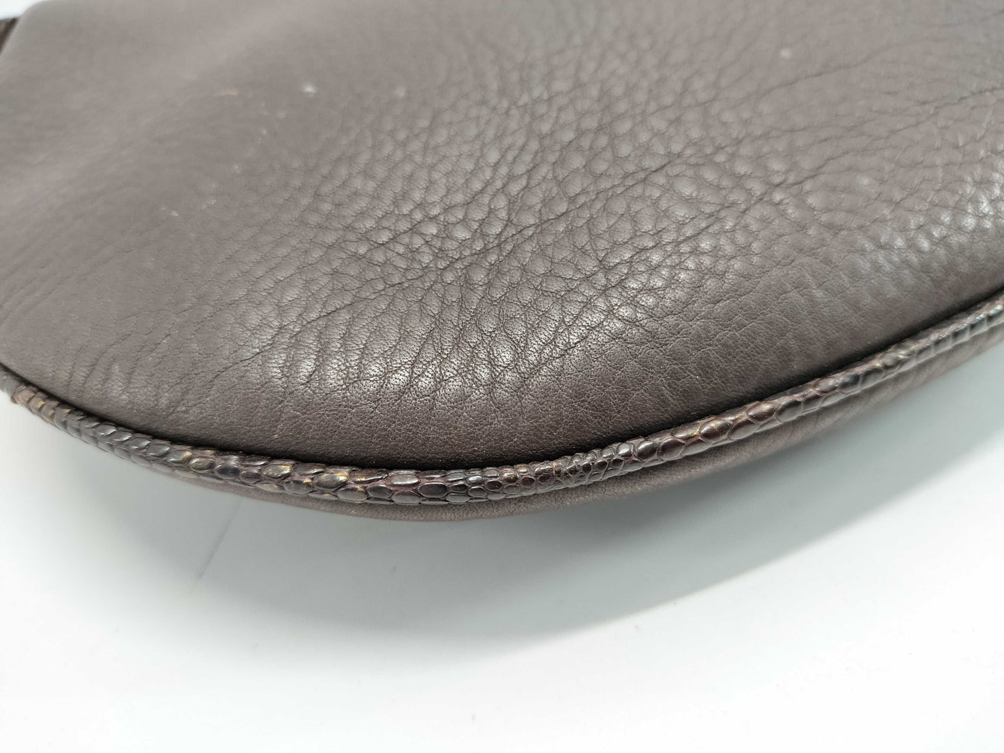 FENDI Vintage Oyster Botanical Embroidered Shoulder Bag