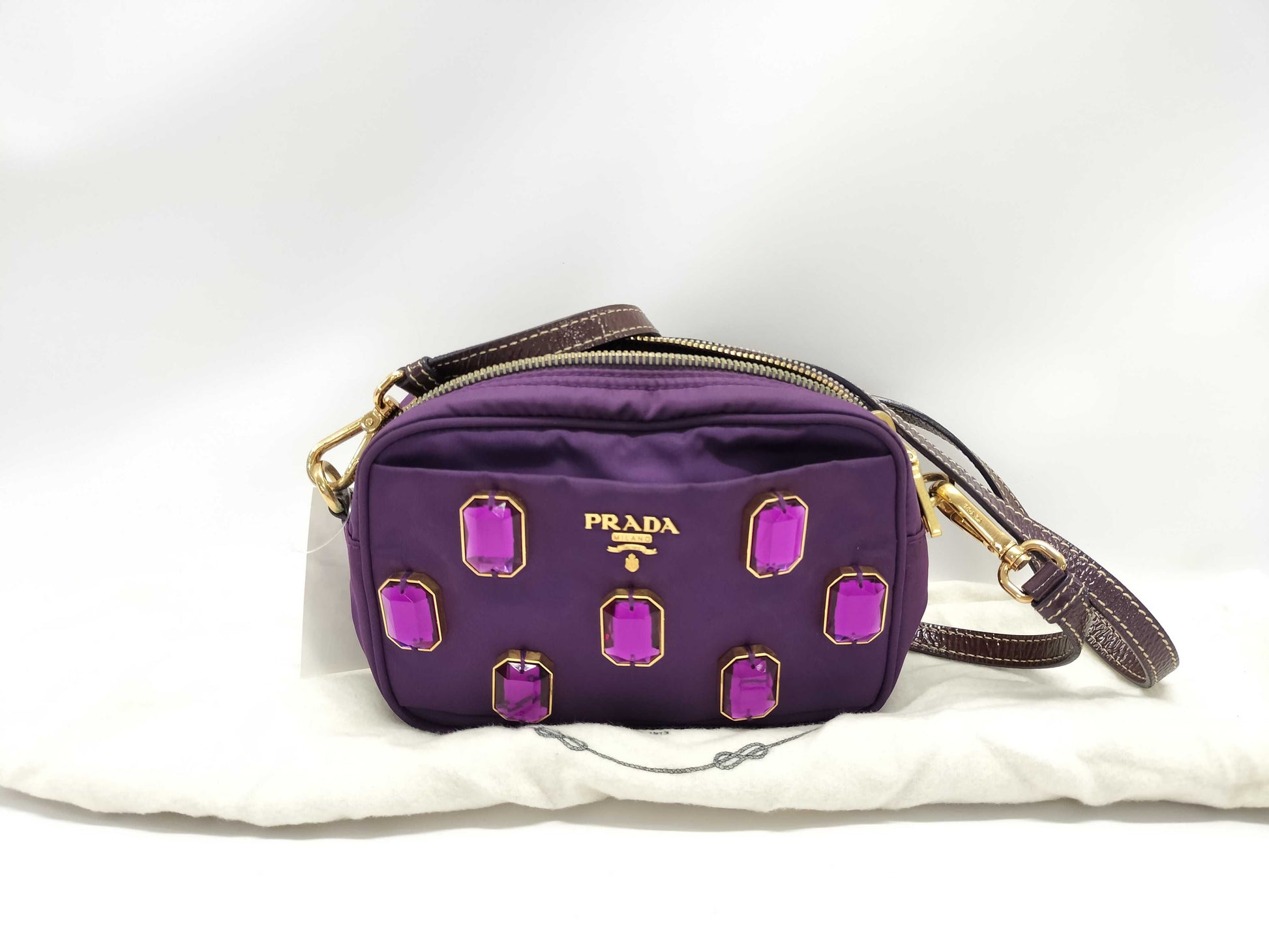 PRADA Nylon Beaded Shoulder Bag