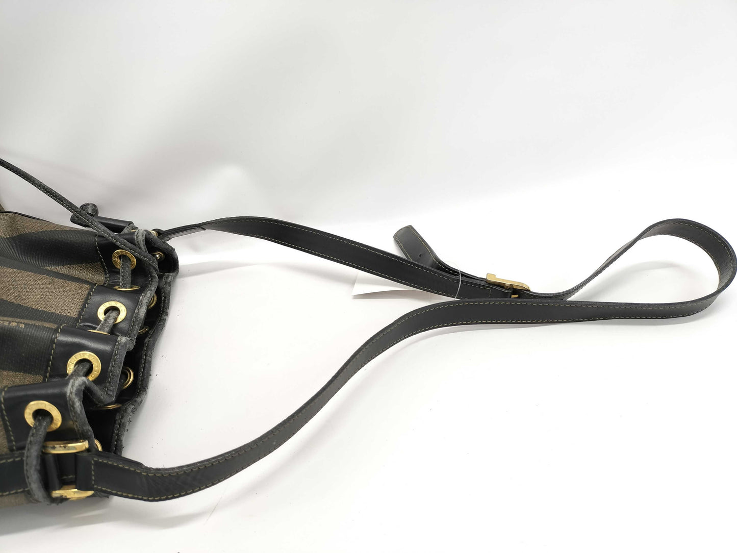 FENDI Pecan Pattern Drawstring Shoulder Bag