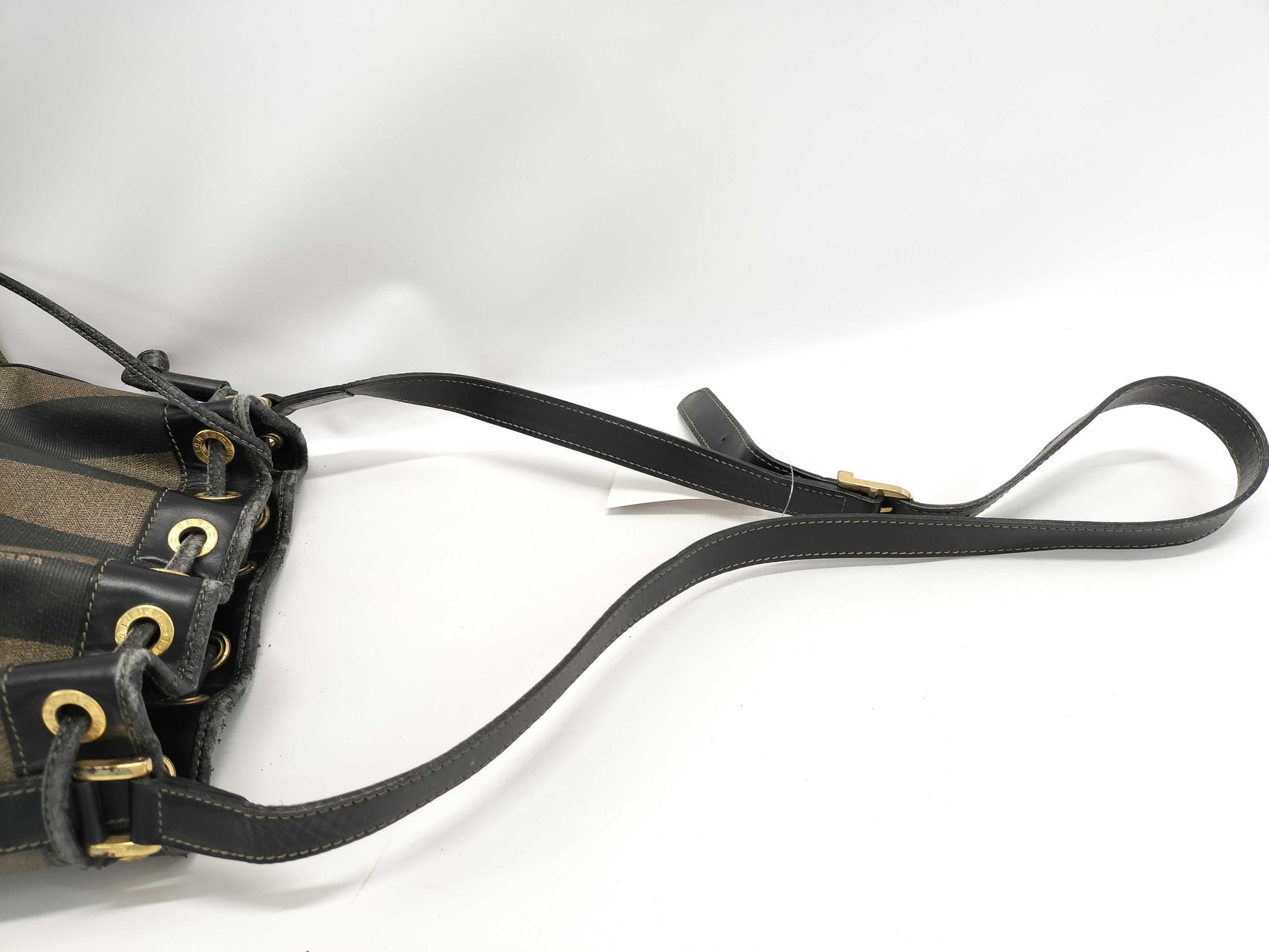 FENDI Pecan Pattern Drawstring Shoulder Bag